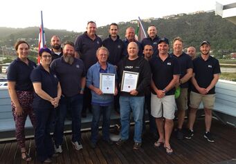 Ian Erasmus and Cliffe Coombe with stn 23 volunteers