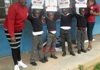 Vuyo left and Val right in PE Esitiyenu School